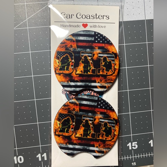 Firefighter - Dad - Car coasters - Picture 1 of 1